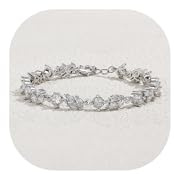 Clearine Cubic Zirkonia Hochzeit Brautarmband für Bräute Brautjungfern, elegante simulierte Perle Tennis Armband für Damen Prom-Schmuck