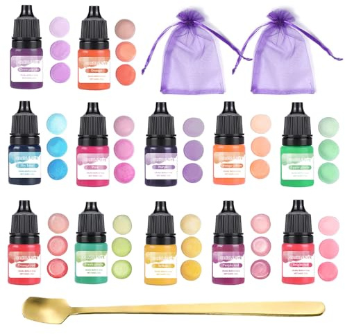 Hyleara Seifenfarbe Set 12 x 5ml, Flüssig Seifenfarben Färbende für die DIY Seifenherstellung, Badebomben, Kerzen, Raumdüfte, Seifen Farbe