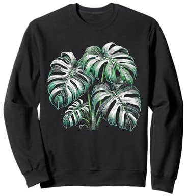 Variegated Monstera Deliciosa Variegata House Plant Sweatshirt