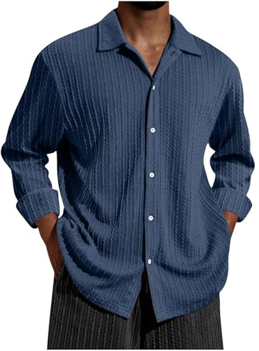 Chemise Homme Chemisette Manche Longue Automne Décontracté Tee Shirt Basique Régulière T-Shirts Doux Mode Teeshirt Classique Tee-Shirt Fincut Tshirt Confortable Vêtements
