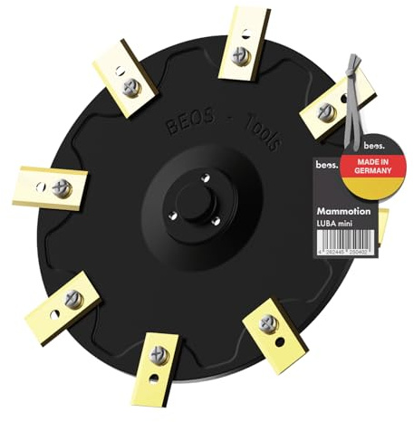 BEOS Discos de Corte cortacéspedes robotizados – Mammotion LUBA Mini | Bandeja de corte para 8 cuchillas – Discos de corte reforzados con fibra de vidrio – Ø 172 mm - Fabricado en Alemania