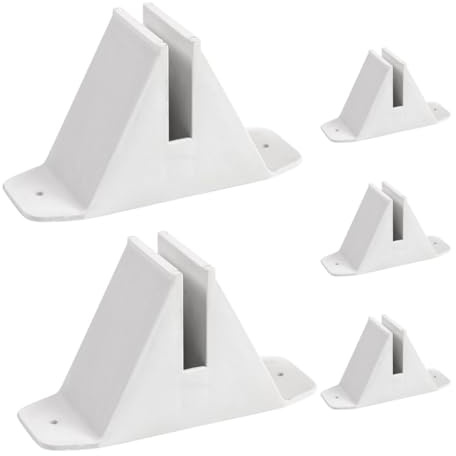 Lurrose 5pcs White Plastic Fence Post Bases Pedestal Supports for Garden Picket Fences Anti-tilt Post Holders Suitable for Lawn Tree Mailbox and Pet Panel Anchors