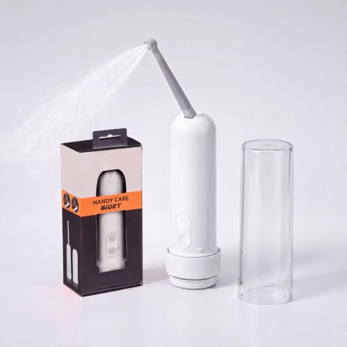 OHAANYY Bidet de Voyage à Piles, Pulvérisateur Portable Électrique, Blanc | Douche intime, buse rotative 180 degrés, étanche IPX7, réservoir 180ml, hygiène maternité, alimentation sans câble AAA