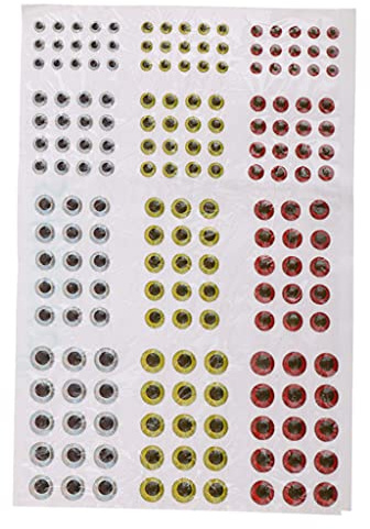 Gazechimp 183er/set Fischaugen für Kunstköder Gummifische Köder/Puppen Ersatz Augen - Selbstklebend, Gemischte Größe 3/4/5/6 mm