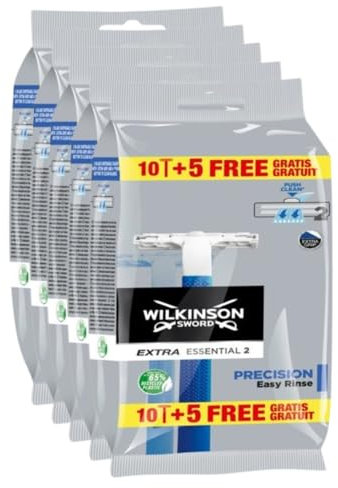 Wilkinson Sword extra 2 disposable razor precision 2 sheets, pack of 4 (60 units (Pack of 4x15 units)