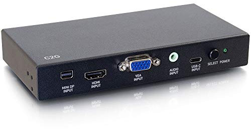 40850 C2G Mini DisplayPort, USB-C, HDMI, VGA + 3.5 mm 4 K 60 Hz Convertidor Adaptador Switch TAA