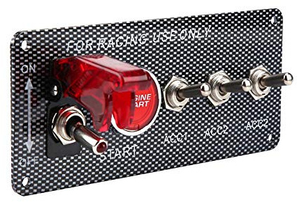 Pannello interruttore di accensione per auto 12V, interruttore di avviamento con 3 leve e spia luminosa per auto e