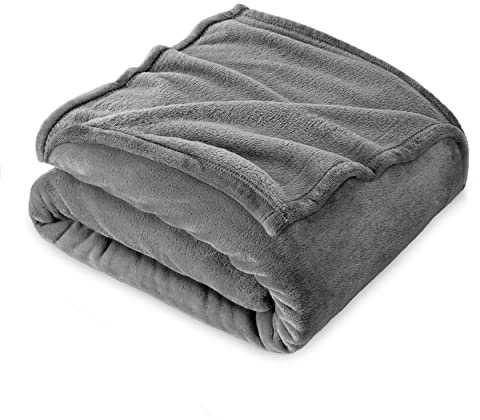 FARFALLAROSSA Coperta Plaid Pile, Coperta Letto Singolo/Matrimoniale 160 x 210 cm Flanella, Coperta Divano Grande Caldo Morbida - Grigio Chiaro