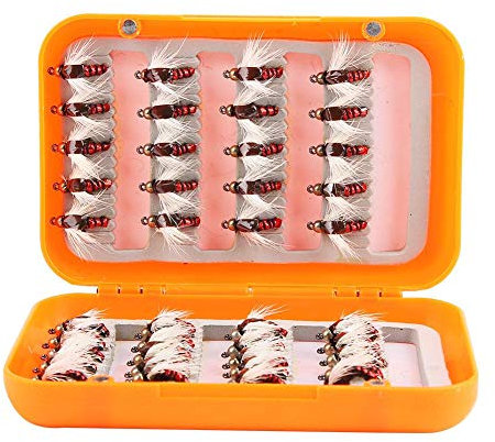 Heaveant Fliegenfischen Fliegen Kits, 40 Stück Angel-Köder Fliegen Forellenköder, Fliegenfischen Köder Set mit wasserdichte Box für Hecht Zander Angeln Barsch Forelle Dorsch