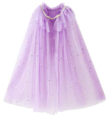 FOGARY Prinsesskappa färgglad prinsesskantel, prinsessa fin klänning halloween kostym glittrande paljetter tyll karneval födelsedagsfest cosplay prinsessa utklädning för flickor