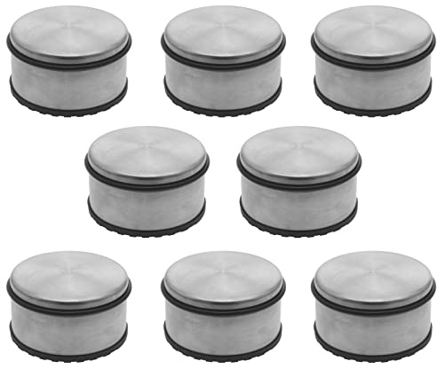 8er Set Türstopper Edelstahl Türpuffer Massiv 1,1 kg Boden Puffer Bodentürpuffer Gummipuffer Rutschfest Tür Stopper Gummiert