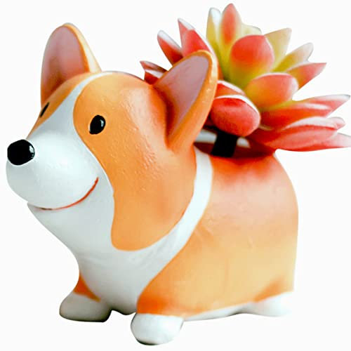 Maceta de cerámica pequeña, para Plantas suculentas, Cactus con Dibujos Animados,Figura Decorativa de corazón, bonsái, macetero para Plantas, para Cocina, balcón, alféizar de la Ventana, Perro