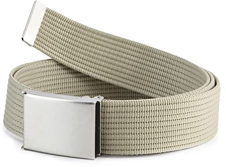 Ladeheid Herren Gürtel männlich Stoffgürtel Sackleinen P90 (Beige, 125 cm x 4 cm)