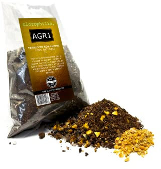 Terriccio Concimato naturalmente con Lupini Macinati per Rinvaso Limoni e Piante da Frutto - 5 mesi di concimazione Garantiti (1l)