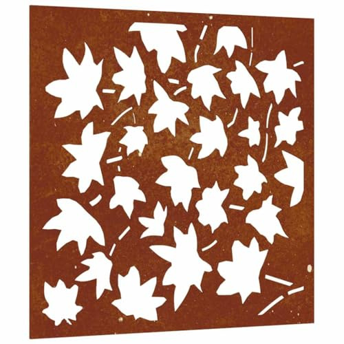 vidaXL Garten-Wanddeko 55x55 cm Cortenstahl Ahornblatt-Design