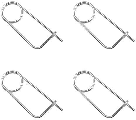 INCREWAY 4 perni di bloccaggio del filo di acciaio, perno di fissaggio di sicurezza, perno di apertura a forma di perno in acciaio, perno di fissaggio per gancio da giardino da prato M4*130