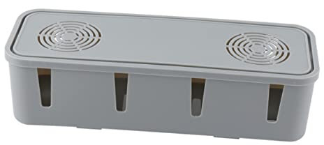 OSALADI Steckdosen Sicherheitsbox Kabelbox Organizer Grau Mit Deckel Zum Kabelmanagement Und Aufbewahrung Von Steckdosenleisten Für Zuhause Und Büro