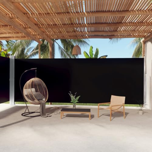 MNISDFL Balkonsichtschutz Markise Balkon Seitenmarkise Seitenmarkise Ausziehbar Schwarz 220x1000 cm