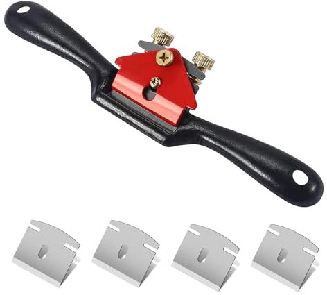 GIONAR Wood Plane, 9 Inch / 210 mm Planers for Wood, Spokeshave Tool with 4 Replacement Blades, Woodworking Tools for Woodworking and Manual DIY Enthusiasts