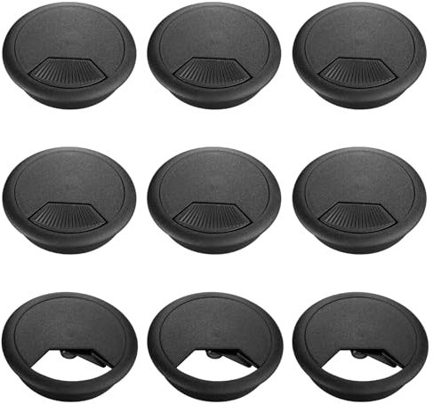 Gentpovth 9Pcs Passacavi Scrivania, Diametro 60 mm da Incastrare Copri Foro di Copertura, Passacavi per Scrivania Rotondi, Tappo Passa Cavi e Fili, Soluzione per Cavi da Tavolo per Ufficio e Casa