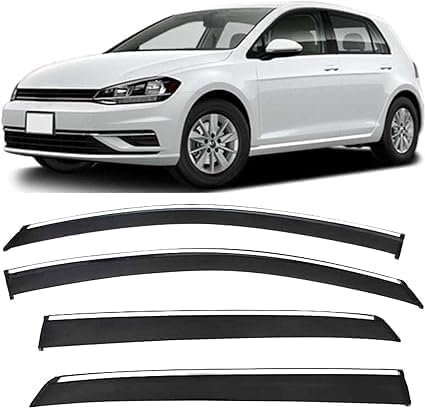 GuGuoZZ Windabweiser Regenabweiser für VW Golf 7 MK7/MK7.5 2014-2019 Luftabweiser Seitenscheiben Regenschutz Regenabweise Rumplex Windabweiser