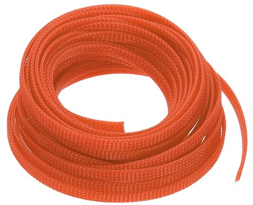 sourcing map PET Cable Tidy Sleeve,Cord Protector 25ft 1/4 Orange | Wire Tubing Cable Braided Sleeve,Cable Management Sleeve Cord Organizer for Wrap Protect Cable