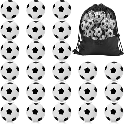 Loppdece 24 Stück Mini Sportbälle, 4 cm Fußball Stressbälle, Anti Stress Spielzeug Bälle, Mini Schaum Fußball Sportbälle, Klein Schaumstoffbälle Kinder, Antistressball für Kinder und Erwachsene
