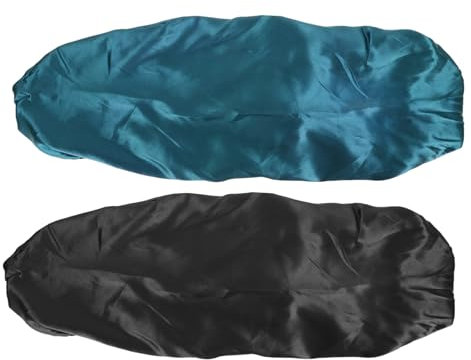 VALICLUD 2pcs Satin for Women Long Hair Sleeping Hat Soft Hair Protector Elastic Band Wide Brim Sleep Cap