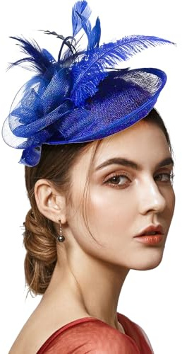 nezababy Fascinator Damen,Hut Damen Elegant,Pferderennen Pillbox Headpiece, Hochzeit Trachtenhut, Kopfschmuck 20er Jahre Damen