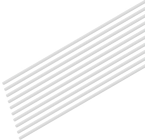 M METERXITY 16-Pack Round Aluminum Rod, 2mm (1/12) Dia 250mm (10) Length 6061 Aluminum Round Rod Solid Lathe Bar Stock Metal Sticks for DIY Crafts Making/Industrial/Construction/Model