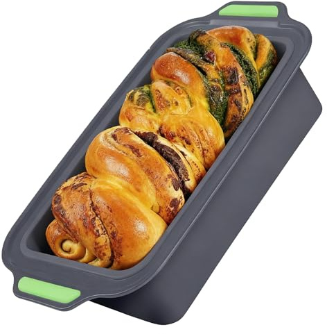 ZoeQide Kastenform Silikon Antihaft, Brotbackform mit Griffen für Kuchen | Flexible Silikonform für Brot, Toast und Kuchen, mit Griffen und Antihaft Oberfläche für Ofen, Mikrowelle und Spülmaschine