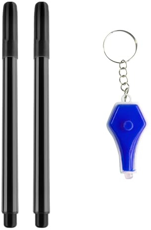 2pcs Unsichtbarer Tinten Stift Mit LED Schlüsselbund Taschenlampe Für Geheime Notiz Kinder Geburtstag Weihnachten Strumpf Füllstoffe Geheime Nachrichtenstifte Für Kinder