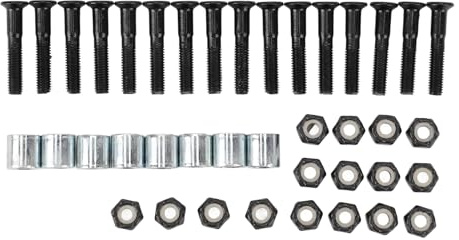 Baxnore Skateboard Hardware Kit Professional Grade Longboard Mounting Screws Nuts Washers Set Heavy Duty Proof Iron Construction Complete Skateboard Truck Assembly Kit for All Skat (25mm)