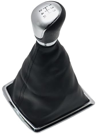 YananAC 5 Speed Shift Gear Lever Knob 1571917 for Ford Focus Fiesta B-Max C-Max Mondeo KA Ecosport Tourneo Transit Connect Courier 8M5R7H409BKB AM8A6J7J132AB Gearstick Gaiter