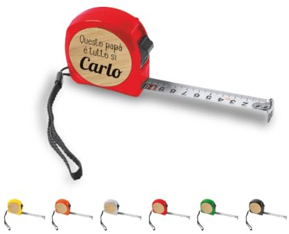 Papà ti amiamo Metro a nastro personalizzato con Nome Idea regalo Festa Dei nonni Papà Natale Compleanno perfetto per ogni occasione nonni lavori in casa fai da te bricolage 5metri Made in Italy