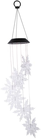 Angoily Carillon Éolien Solaire à LED de Flocon de Neige Lampe Suspendue Multicolore Changeante Décoration Extérieure Économe en Énergie Crochet Intégré