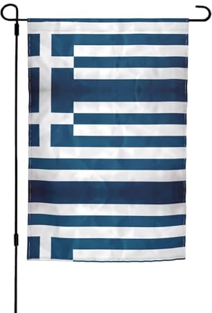 Drapeaux de terrasse imprimés drapeau grec, 30,5 x 45,7 cm, adaptés pour balcon, terrasse et décoration de pot de fleurs.