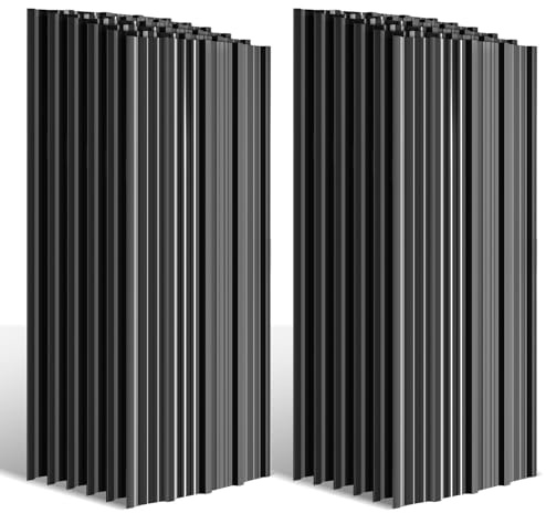 Monucep 48x Profilblech Trapezblech Dachplatten 129 x 46 cm, ca. 28 m², 0,25 mm Metall verzinktes Stahlblech für Carport Gartenhaus Schuppen, inkl. Schnittschutzhandschuhe, Anthrazit