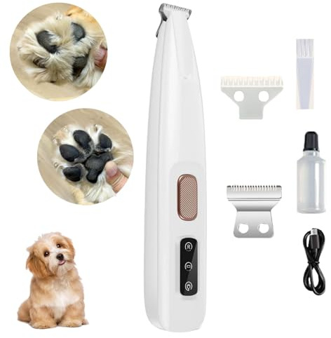 Tondeuse, Tondeuse Chat Silencieuse Anti-Nœuds, Douceur & Sécurité, Soin-Des-Pattes-Sans-Douleur-En-Quelques-Secondes, Led Intégrée, Pour Pattes, Yeux, Oreilles, Visage, Corps (1PC)