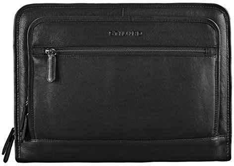 STILORD Maximilian Dokumentenmappe Leder 13,3 Zoll Vintage Schreibmappe MacBook Aktentasche Aktenmappe Farbe:schwarz