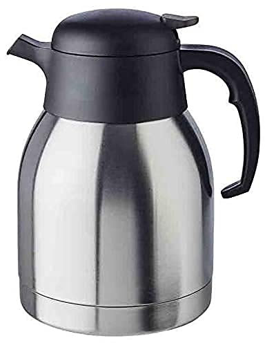 Jarra de vacío APS Classic, jarra de café con tapa de rosca, Ø 14 cm, H: 19 cm, acero inoxidable de doble pared, para bebidas calientes y frías, no apta para lavavajillas, 12 tazas/1,5 litros