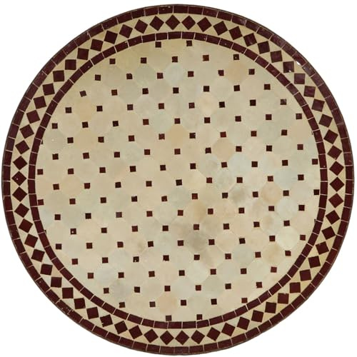 Casa Moro Balkontisch Rund 80 cm – Gartentisch Terrassentisch Mosaiktisch Fliesentisch | Tisch Esstisch Marokko