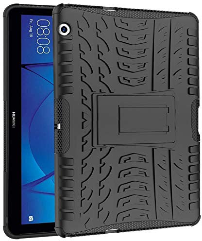 Verco Hülle für Huawei Mediapad T3 10, Outdoor Schutzhülle Armor Tablet Case Cover, Schwarz
