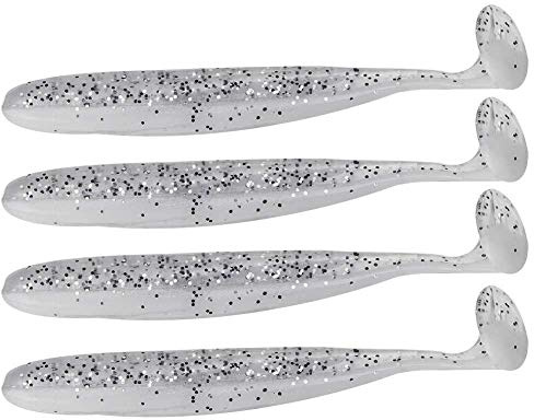 20 Stück Angeln Weiche Köder 7,5 cm / 2 g – Kunststoff-Swimbait mit T-Schwanz für Barsch, Forelle & Zander – Künstlicher Wurm als Angelköder (Weiß)