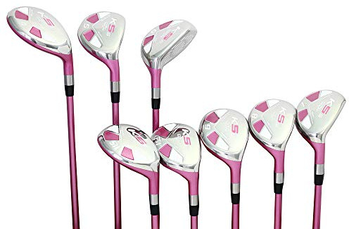 Majek rosa senior golfhybrider järnset nya senior kvinnor bästa helt sanna hybrid ultralätt vikt förlåtande fuchsia kvinna komplett paket innehåller 4 5 6 7 8 9 PW SW alla damer flex verktygsklubbar