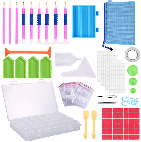 Guansheng Diamond Painting Zubehör Set - 125 Stück DIY 5D Set Mit Umfangreichem Zubehör
