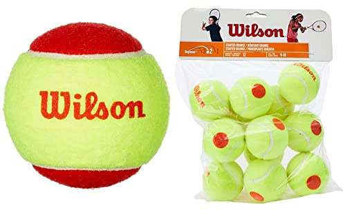 Wilson Tennisbälle Starter Red für Kinder, gelb/rot, 3er Pack, WRT137001 & Tennisbälle Starter Orange für Kinder, gelb/orange, 3er Pack, WRT137300
