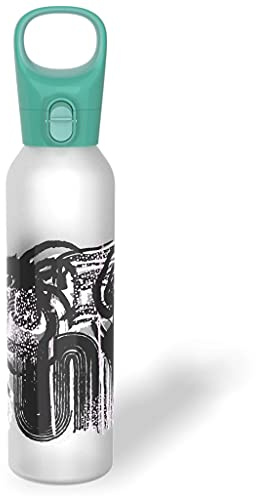 Pyrex 24-Oz Color Changing Glass Water Bottle with Silicone Coating, Leakproof and Textured Glass Reusable Water Bottle with Flip-Top Lid, Eco-Friendly, BPA-Free Silicone Coating, Doodles