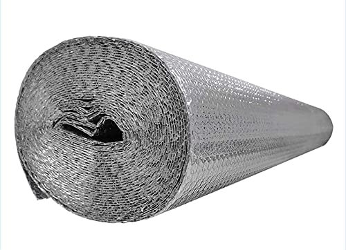 Dammfolie selbstklebend Isolierfolie Thermo Und Schaum Hitze isoliert Aluminium Dampfsperre wasserdichte Wärmedämmung Vorzelthimmel Wand Isolierung Luftpolsterfolie Aluminiumfolien-Membran(Size:1*30M)