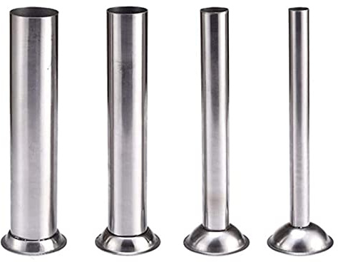 Ruspela Sausage Stuffer Tubes Stainless Steel Grinder Stuffer Filling Tubes for Sausage Stuffling 4pcs